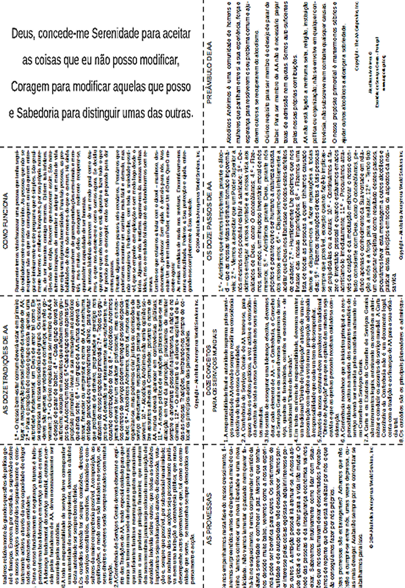 Cartão de Leituras de AA