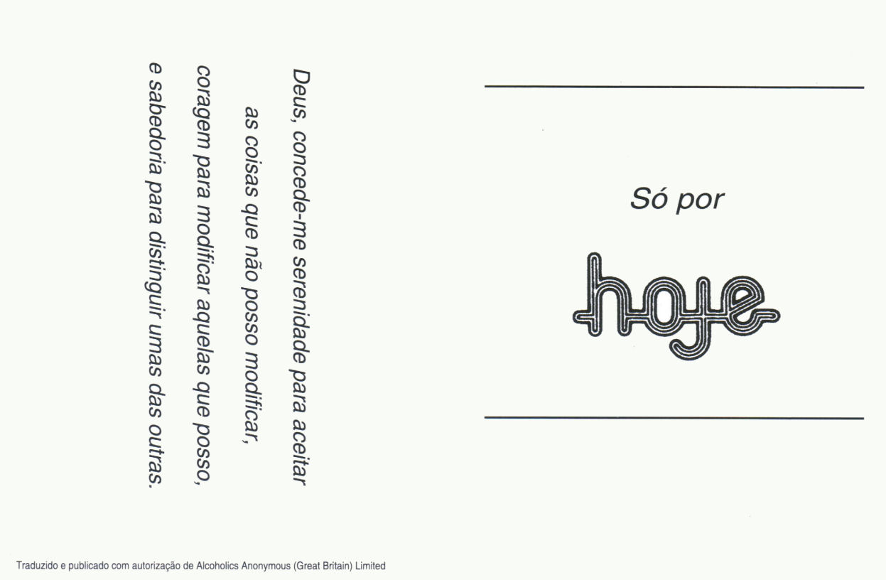 Só por Hoje - cartão